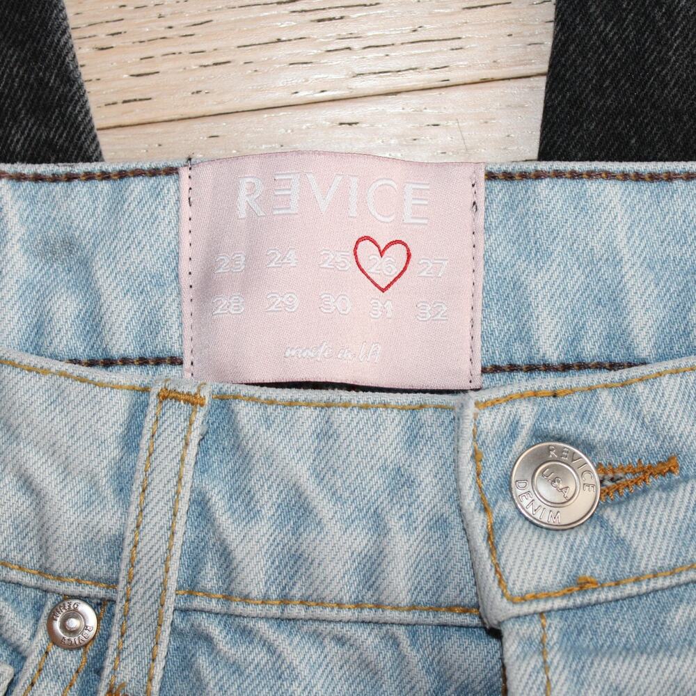 REVICE DENIM Stretch Two Tone Ex-Boyfriend Harlow Wash Celebrity High Rise | 26 - Picture 5 of 12